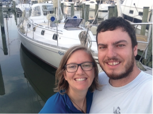 Skye Waterson and Matt Garand have been spending the year aboard their boat Polynya, in Portland. Photo courtesy Matt Garand