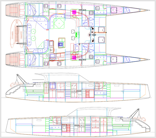 Catamaran drawings